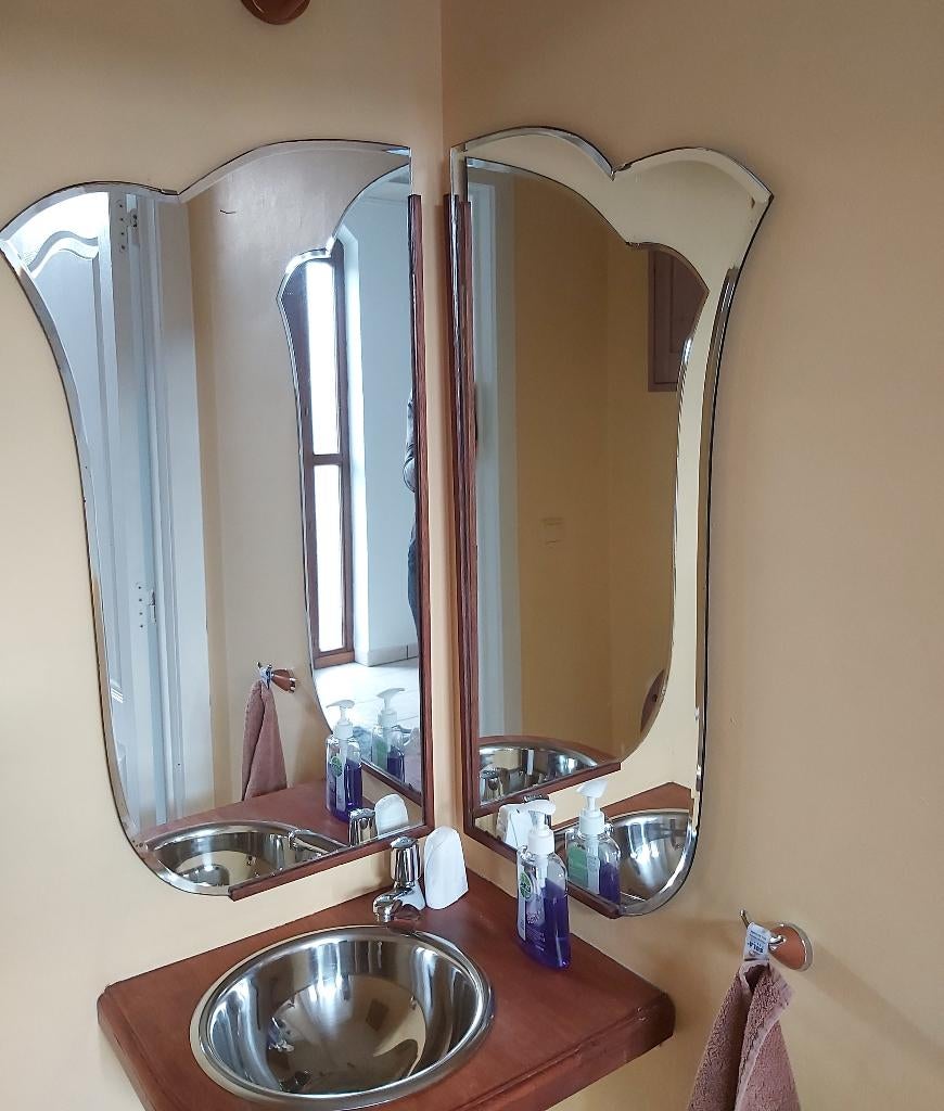 antieke spiegel (upcycling), hoek spiegel, Antiek en Kunst, Ophalen