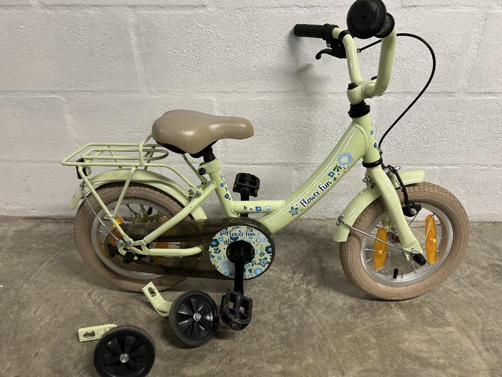 kinderfiets, Ophalen, Zijwieltjes, Flower Fun, Minder dan 16 inch