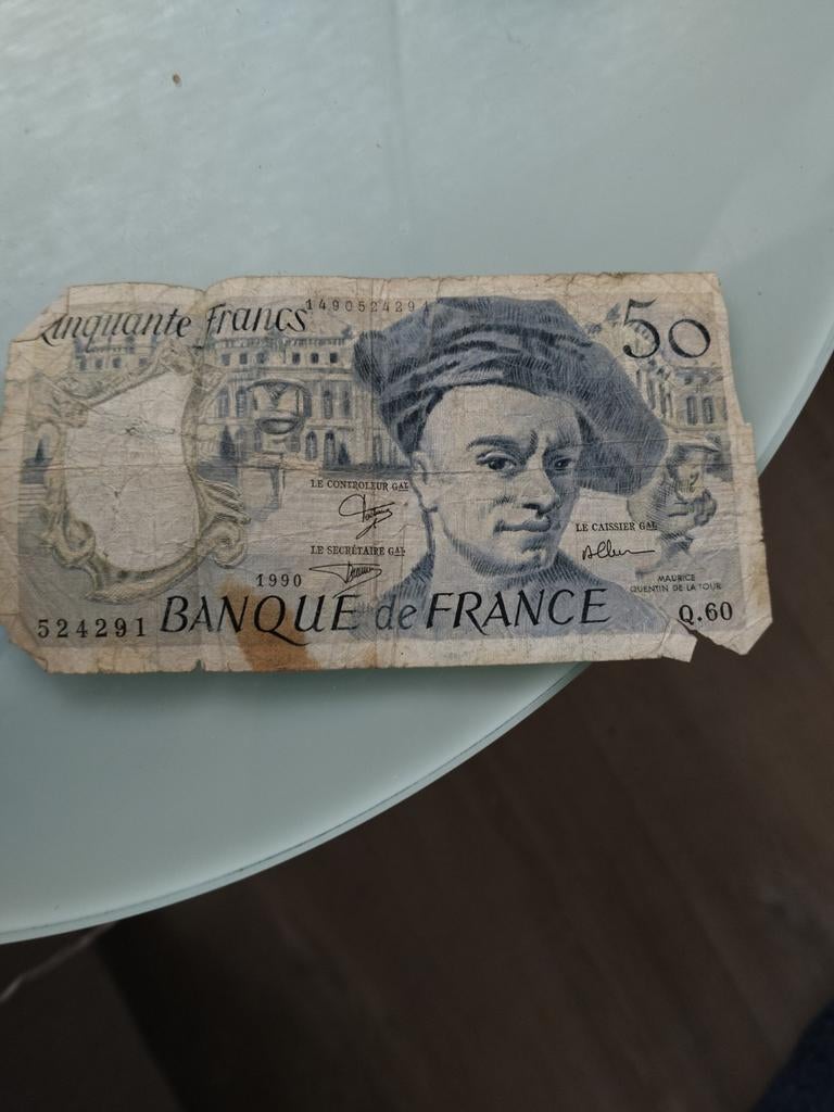 Biljet 50 Franse frank, Postzegels en Munten, Ophalen