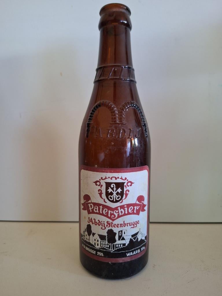 Oud flesje Patersbier Steenbrugge brouwerij Du Lac Brugge, Verzamelen, Biermerken, Ophalen of Verzenden, Zo goed als nieuw
