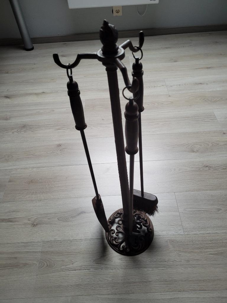 Gietijzeren haardset, Huis en Inrichting, Haarden, Ophalen, Zo goed als nieuw, Vrijstaande haard, Houthaard