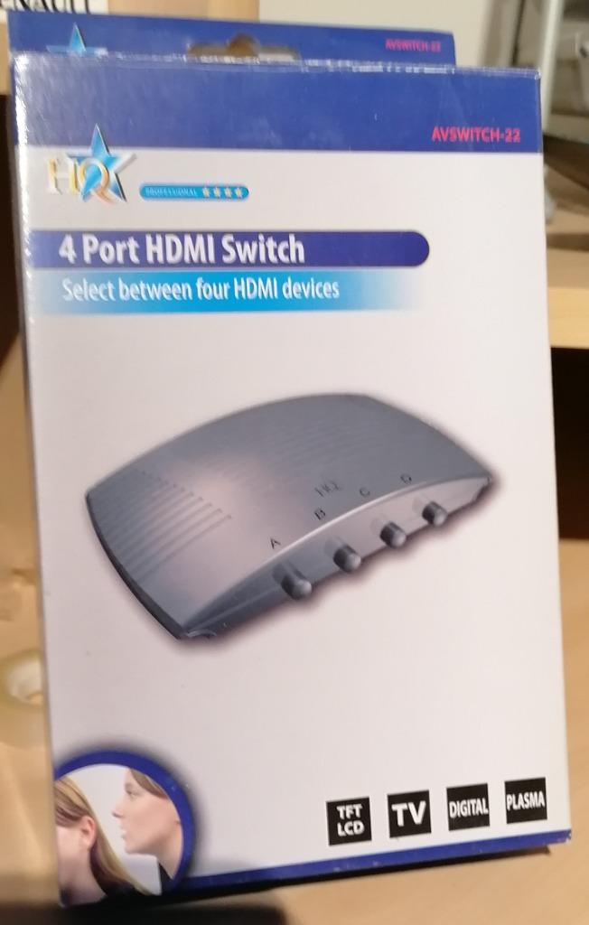 HDMI 4 port schakelunit, Ophalen of Verzenden, Nieuw, HDMI-kabel