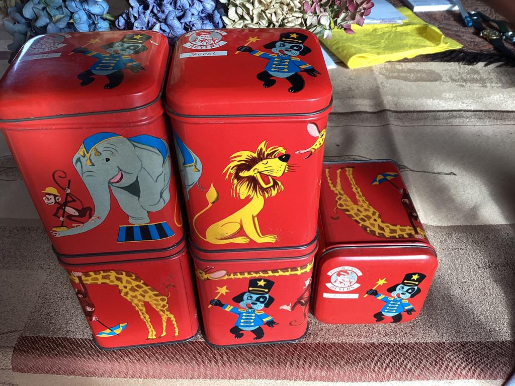 5 Oude Voorraad blikken: Koffie BEYERS, Ophalen of Verzenden, Gebruikt