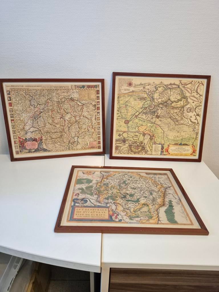 3 oude historische kaarten, Ophalen of Verzenden