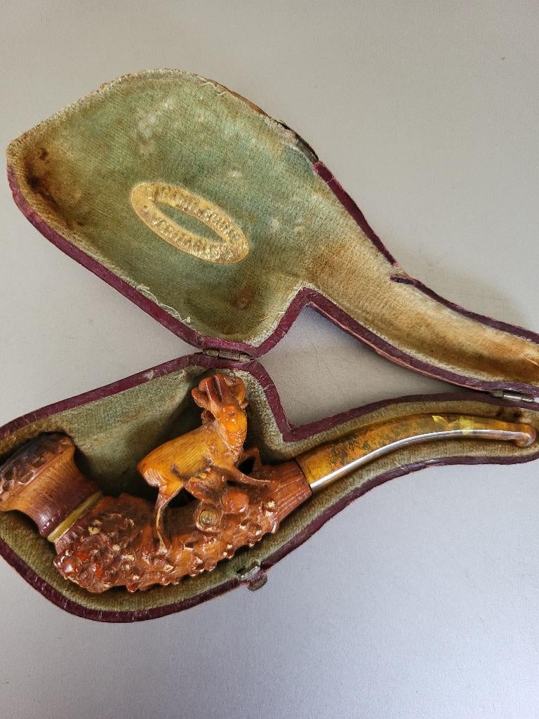 Pipe Ancienne De Collection Avec étui Cuir - Vintage Homme