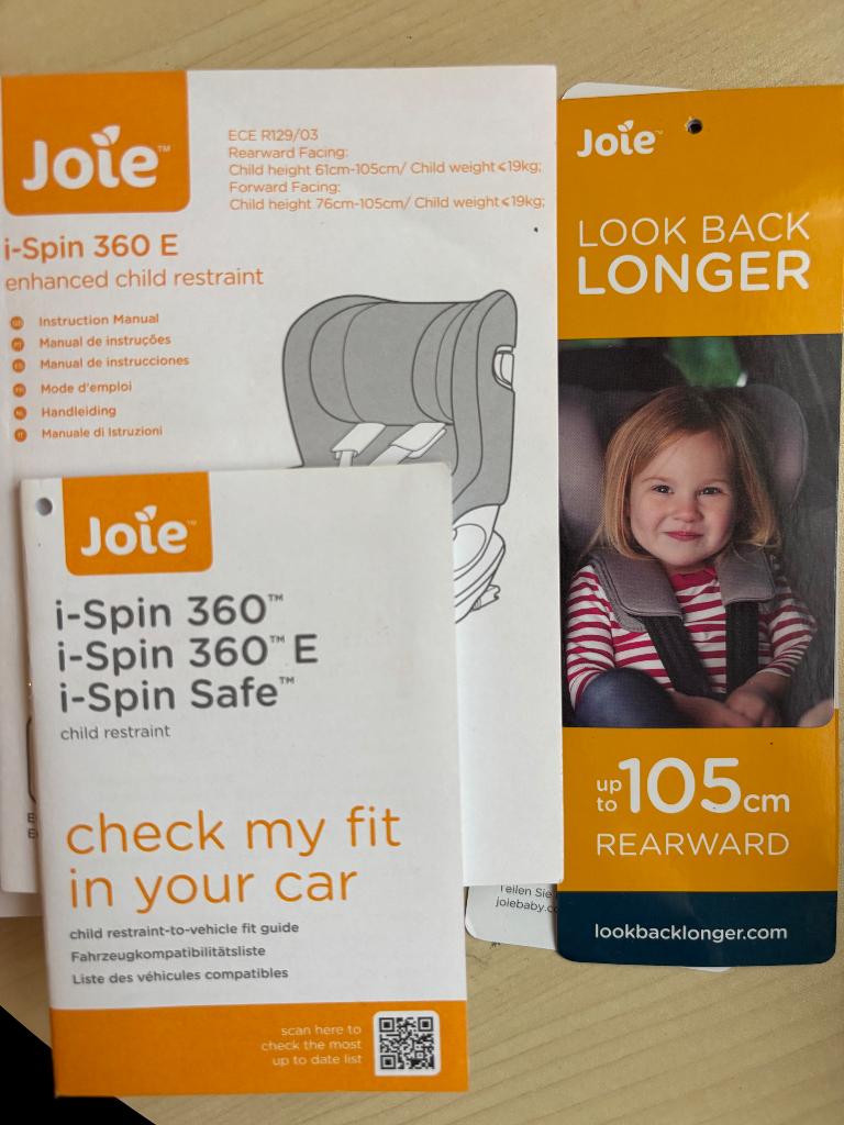 Joie i-Spin 360 E autostoel in goede staat., Enfants & Bébés, Sièges auto, Comme neuf, Autres marques, 9 à 18 kg, Isofix, Dossier réglable