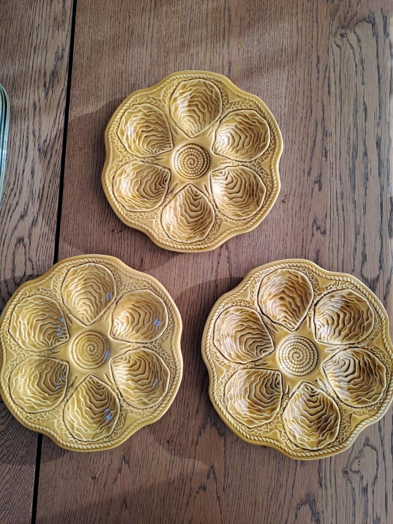 Set van 3 Keralux oesterborden | Boch Frères België, Huis en Inrichting, Keuken | Servies, Gebruikt, Bord(en), Overige stijlen