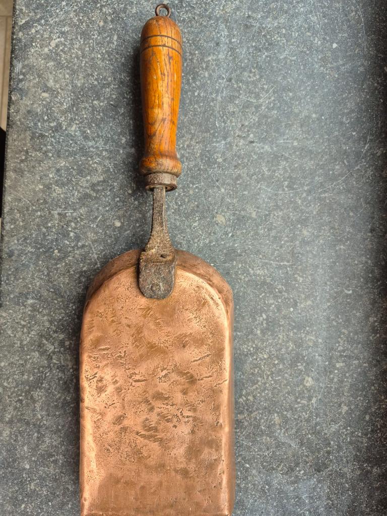 Oude koperen kolenschep, Antiek en Kunst, Ophalen