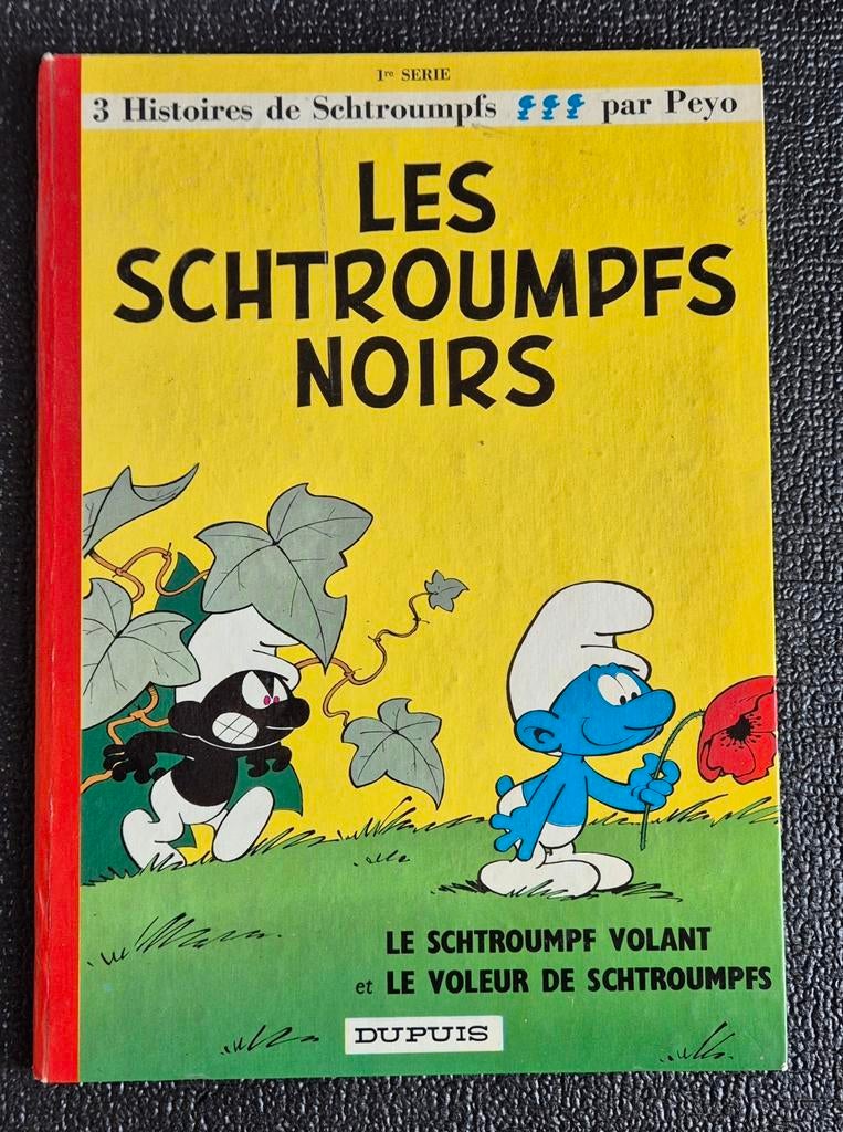 Les Schtroumpfs - 1 - Les schtroumpfs noirs - 1972 dos rond, Livres, Peyo, Enlèvement ou Envoi, Une BD, Utilisé