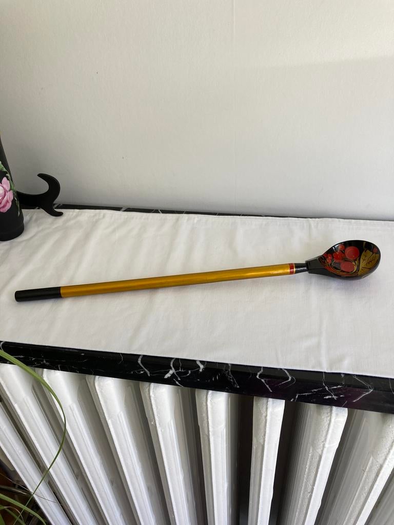 Russische houten lepel Khokhloma met lange handvat-, Ophalen of Verzenden