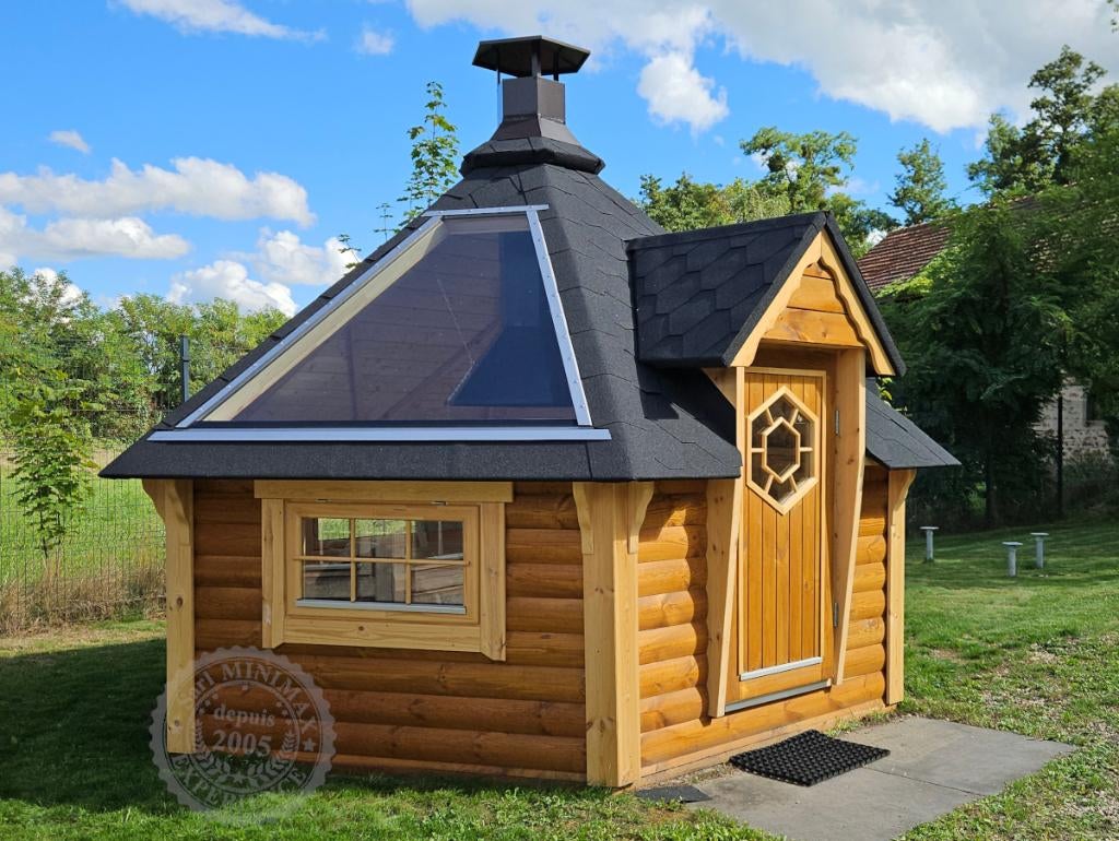 Kota Finse grill 9,2 m² - NIEUW en COMPLEET, Tuin en Terras, 200 tot 400 cm, 3 ramen of meer, Blokhut, Nieuw