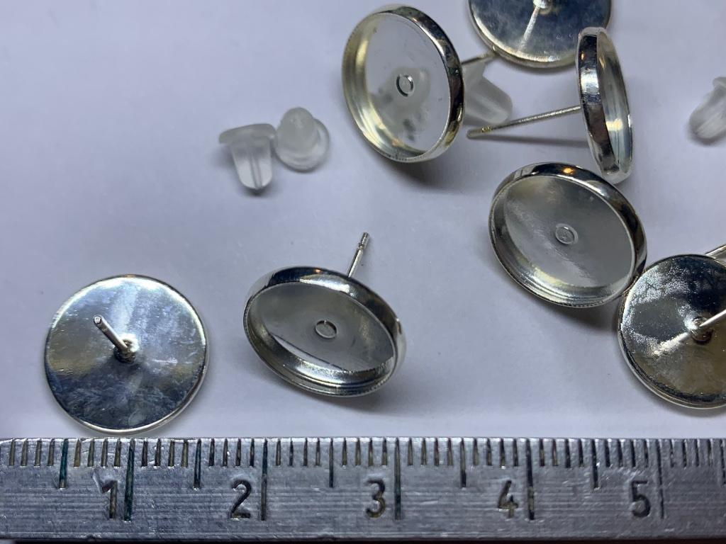 4 paar cabochon oorstekers met siliconen dopje, Hobby en Vrije tijd, Kralen en Sieraden maken, Nieuw, Overige typen, Ophalen of Verzenden