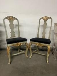2 antique chairs with gold details, Autres couleurs, Deux, Enlèvement, Utilisé