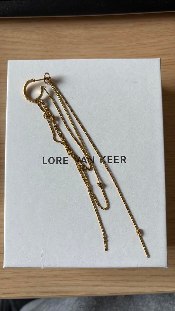 Vergulde zilveren oorhangers Lore VAN KEER, Ophalen of Verzenden, Zo goed als nieuw, Zilver