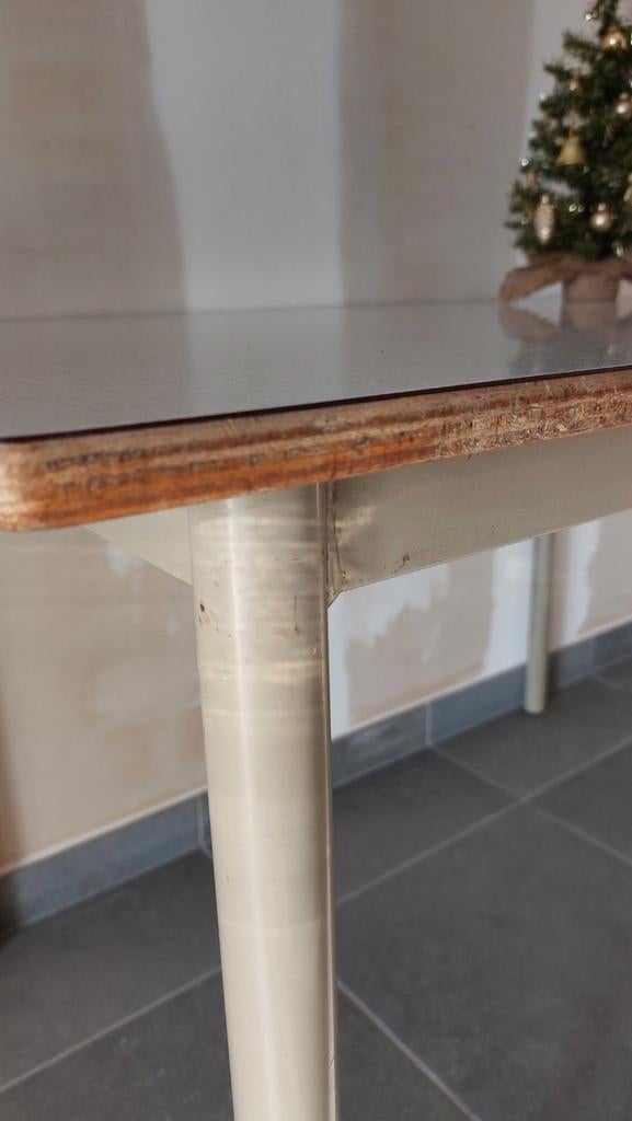 Table réfectoire d’école vintage formica, Maison & Meubles, Enlèvement