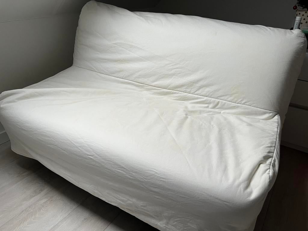 Zit/Slaapbank 2 pers (IKEA Lycksele Murbo) ransta naturel, 140 cm, Enlèvement, Utilisé, Blanc