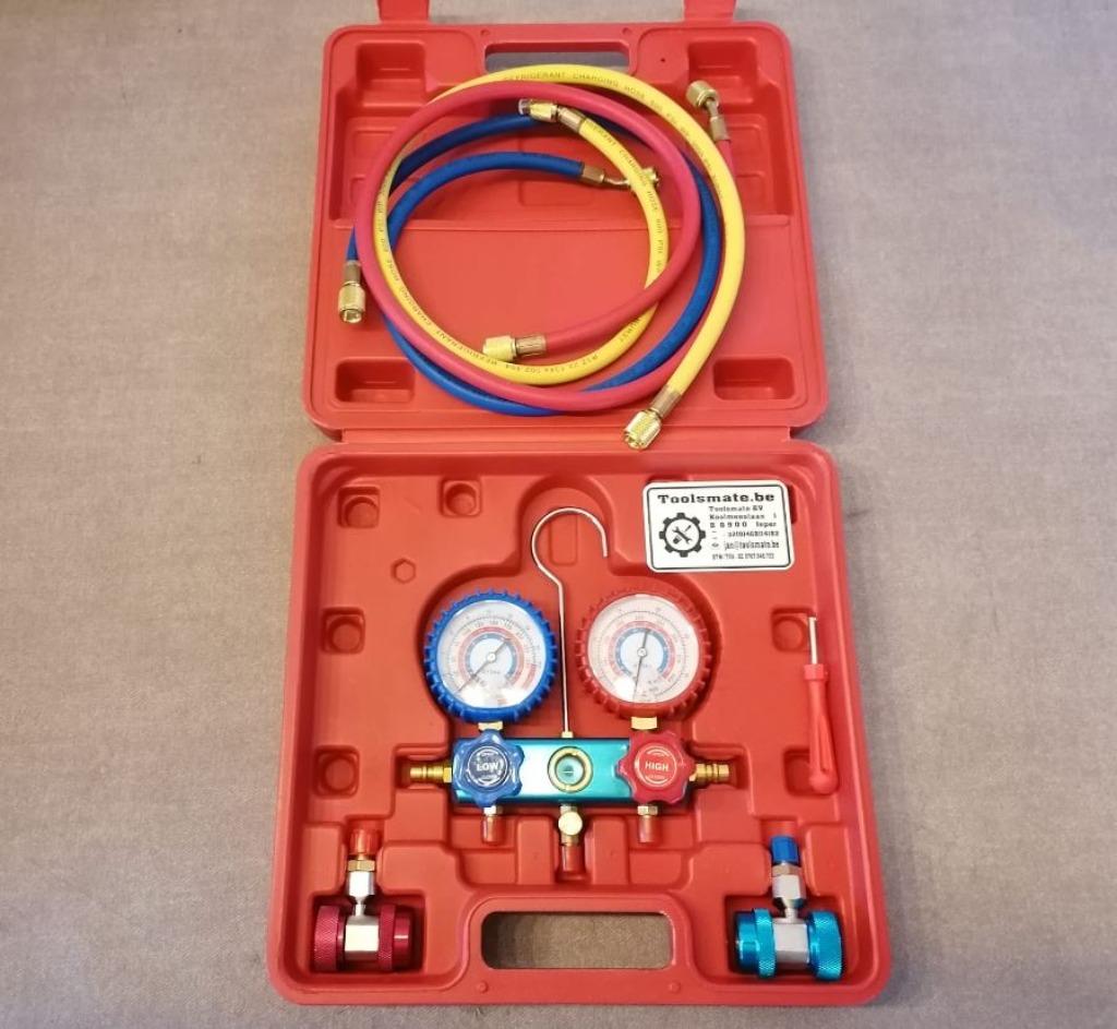 Kit de remplissage Airco avec manomètres pour gaz R134A, Enlèvement ou Envoi, Neuf