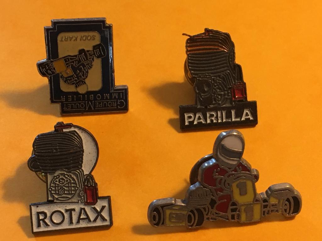 rotax - parilla - kart pins  4x, Ophalen of Verzenden, Gebruikt, Overige typen