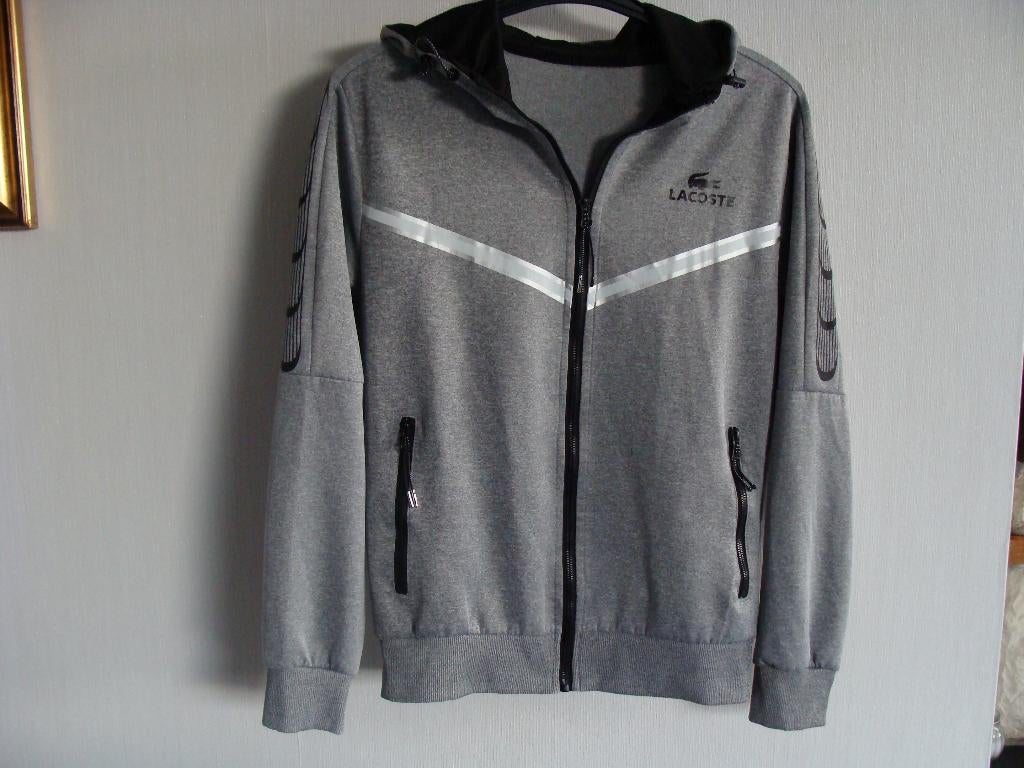 blouson avec capuche, mixte Lacoste, taille S, Gris, Taille 36 (S), Comme neuf, Enlèvement