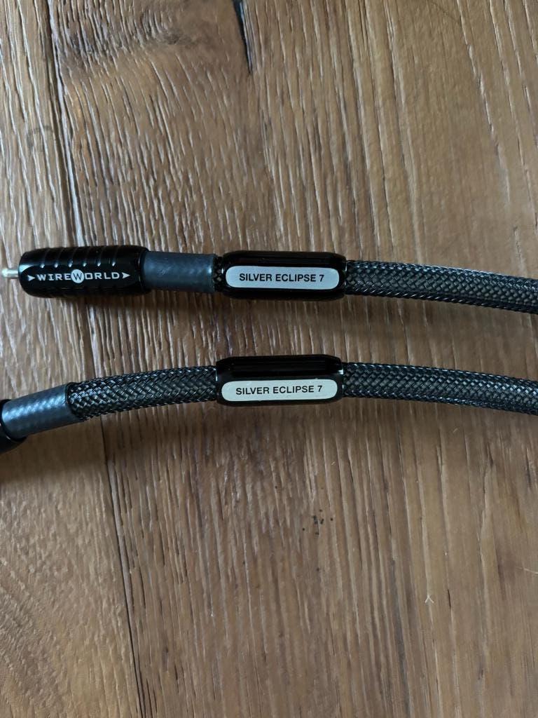 Wireworld silver eclipse 7 1M RCA-kabel, Ophalen of Verzenden, Gebruikt