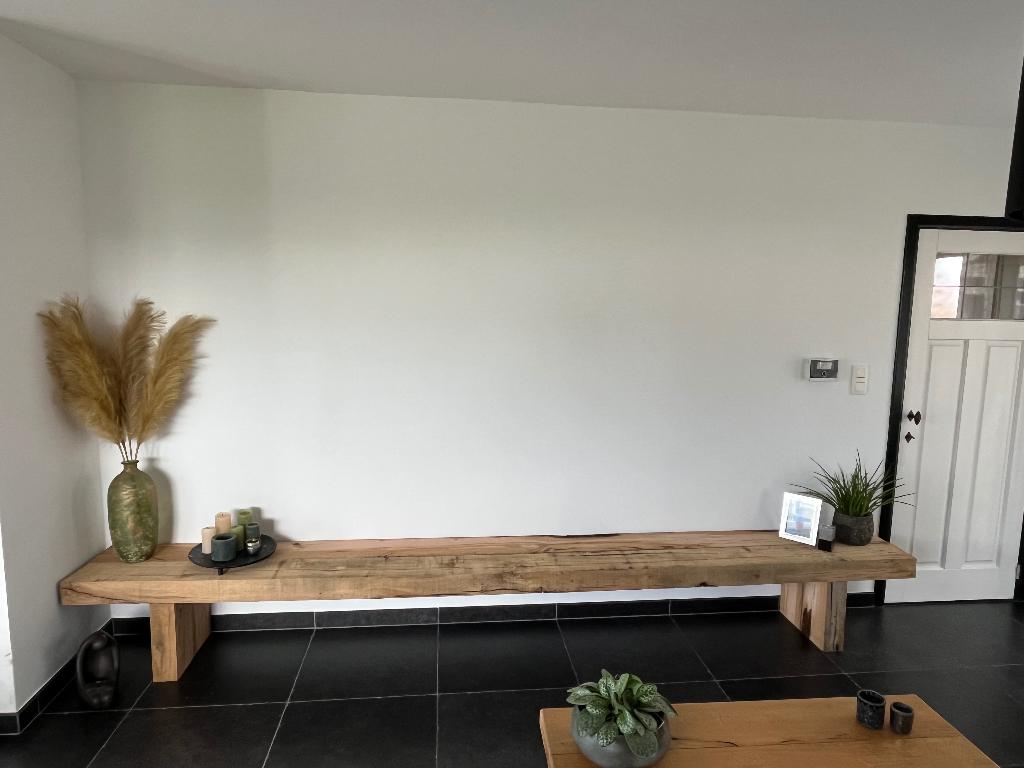 Eiken bank/tv meubel, Huis en Inrichting, Kasten |Televisiemeubels, Zo goed als nieuw, Eikenhout, Ophalen