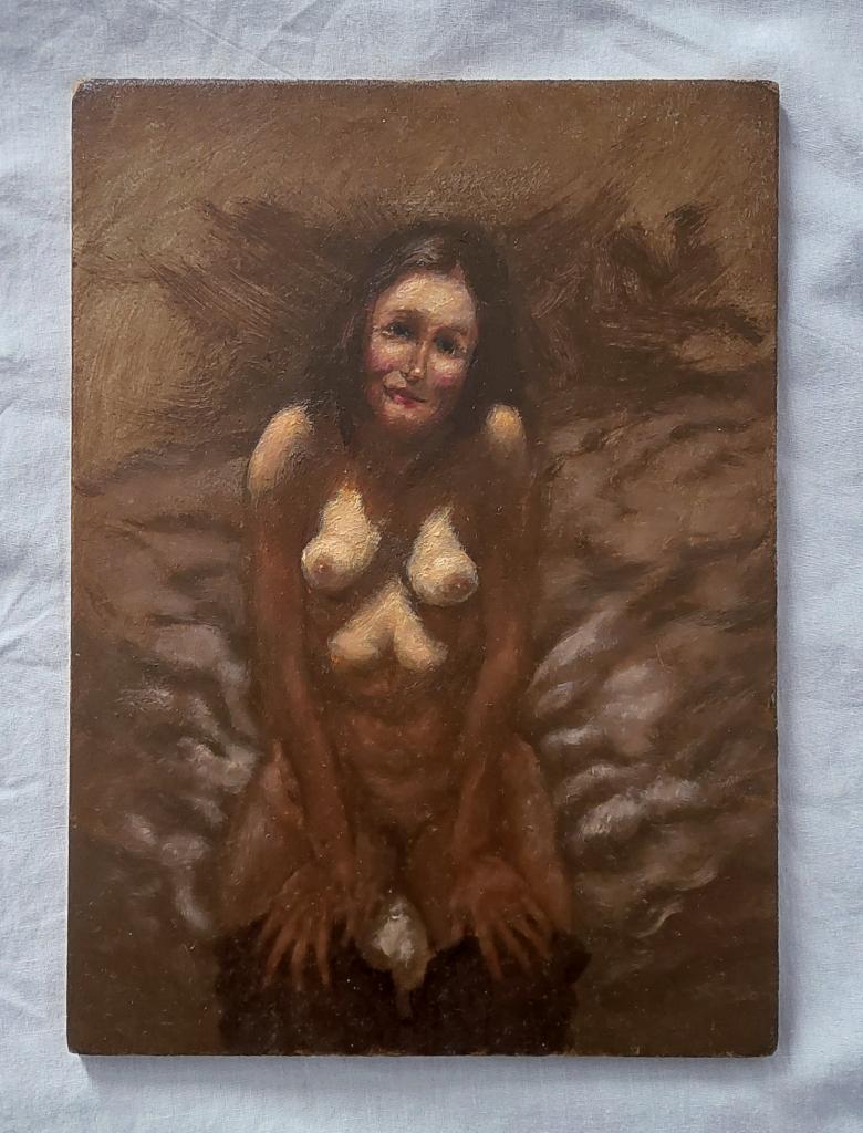 Peinture d'une jeune femme nue - Peinture à l'huile, Enlèvement ou Envoi