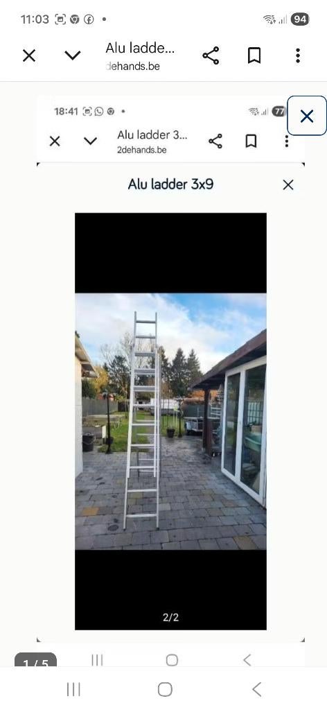 Alu ladder 3x9, Ophalen of Verzenden