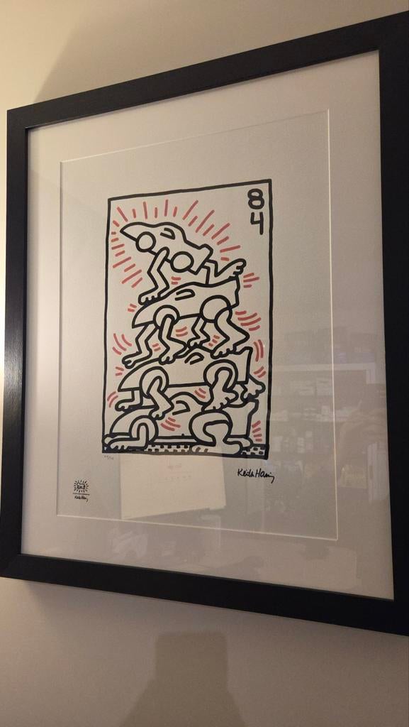 Keith Haring serigrafie met stempel uit 1984, Antiek en Kunst, Ophalen