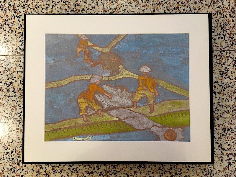 Gouache originale – Vietnam, 1995, Antiquités & Art, Art | Peinture | Classique, Enlèvement