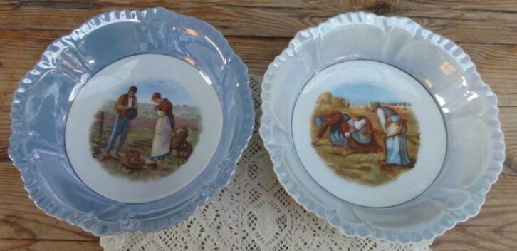 2 Franse brocante parelmoer schalen, Jean - François Millet, Enlèvement ou Envoi