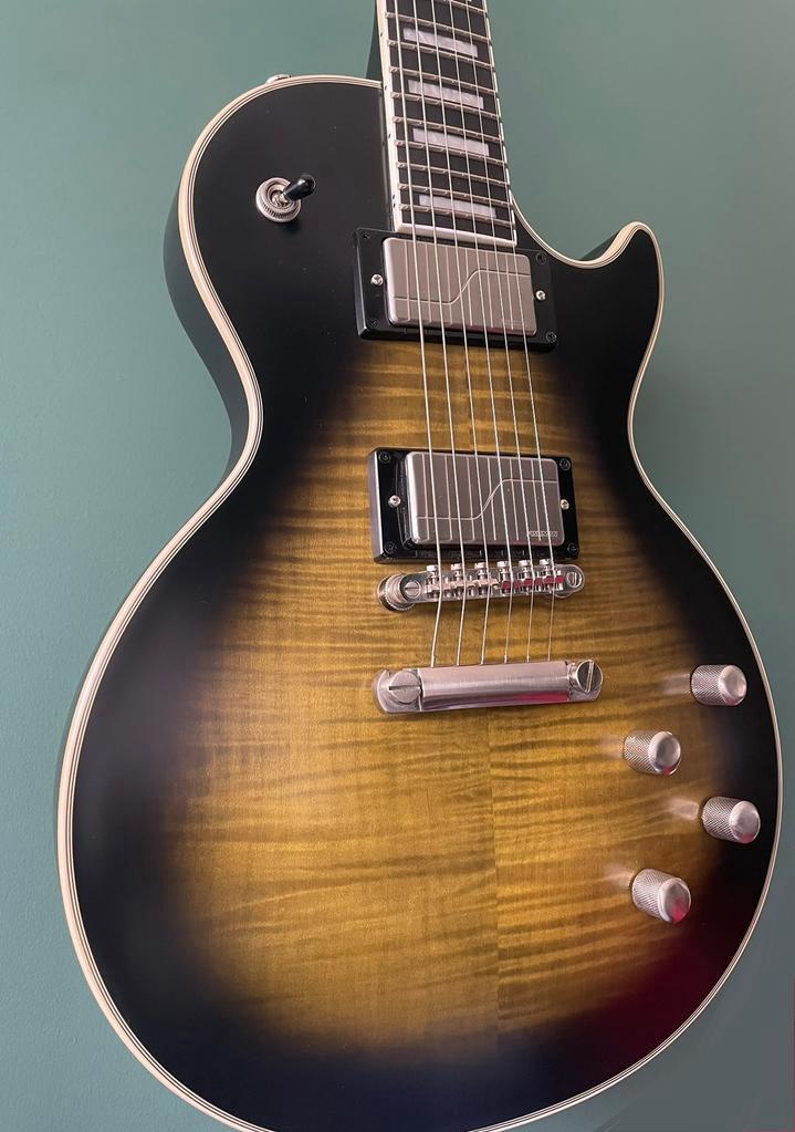 RUILEN: Epiphone Prophecy olive tiger les paul, Ophalen, Zo goed als nieuw, Solid body, Epiphone