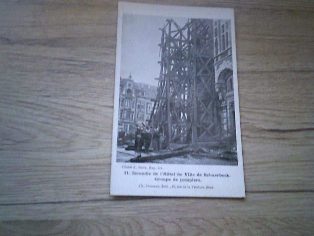 SCHAERBEEK: Incendie de l'Hotel de Ville, Groupe de pompiers, Collections, Enlèvement ou Envoi, Avant 1920, Non affranchie, Bruxelles (Capitale)