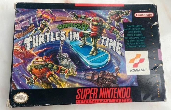 SNES game Turtles in Time IV US version with box, Avontuur en Actie, Gebruikt, 2 spelers, Ophalen of Verzenden