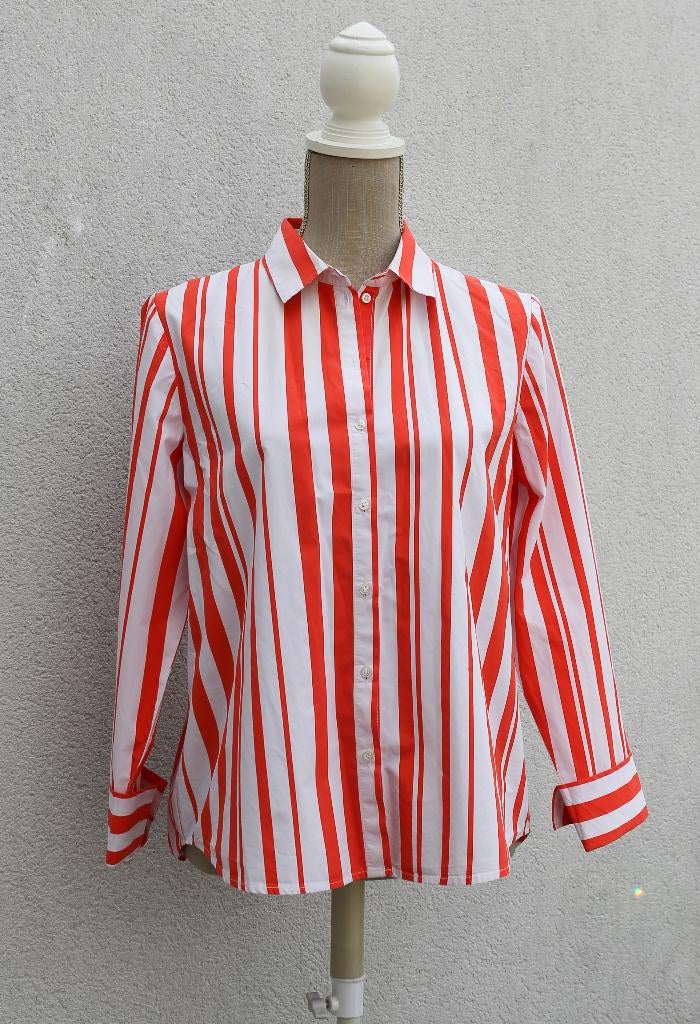 Chemisier ligné Caroll T40, Vêtements | Femmes, Rouge, Taille 38/40 (M), Enlèvement ou Envoi, Comme neuf