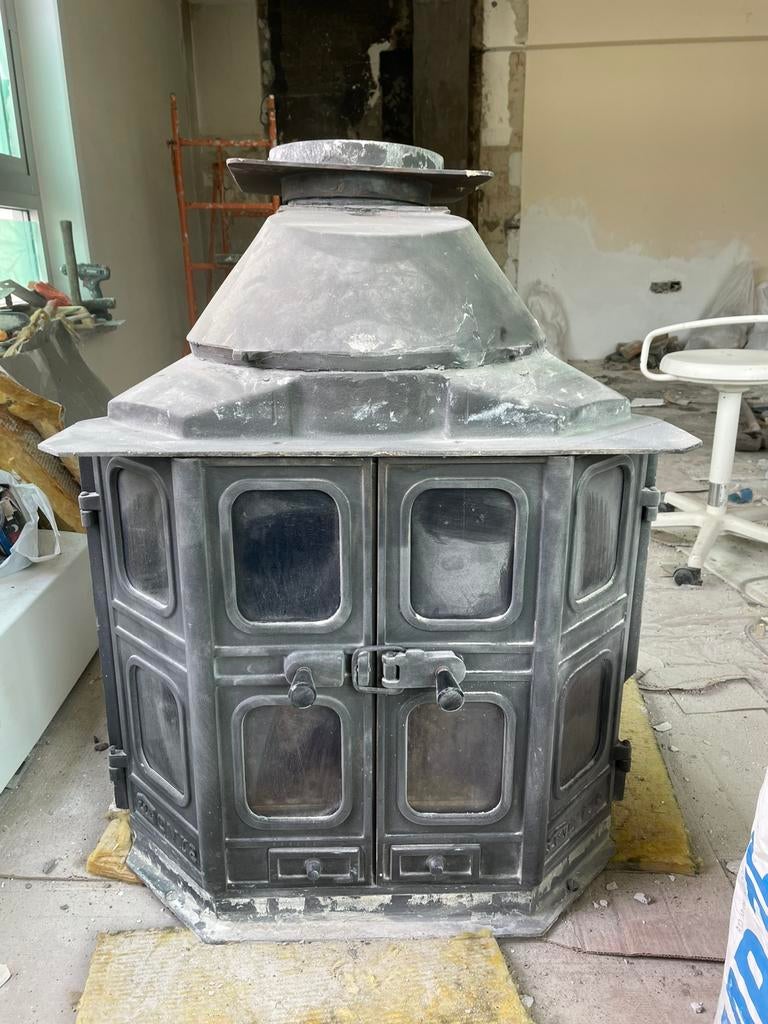 Dover gietijzeren houtkachel, Huis en Inrichting, Kachels, Ophalen, Houtkachel, Zo goed als nieuw, Inbouw