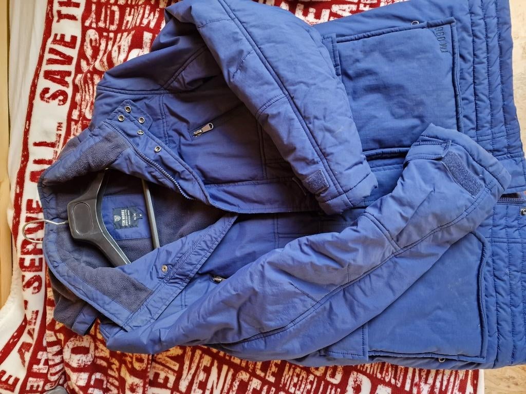 Veste d'hiver bleue à capuche amovible, Tim Moore bij JBC, Comme neuf, Enlèvement, Bleu