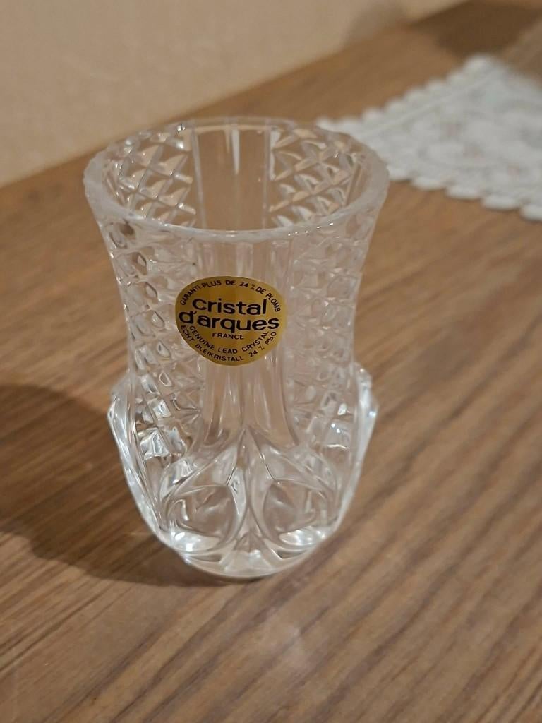Vintage kristallen vaasje / Cristal D'Arques, Antiquités & Art, Enlèvement ou Envoi