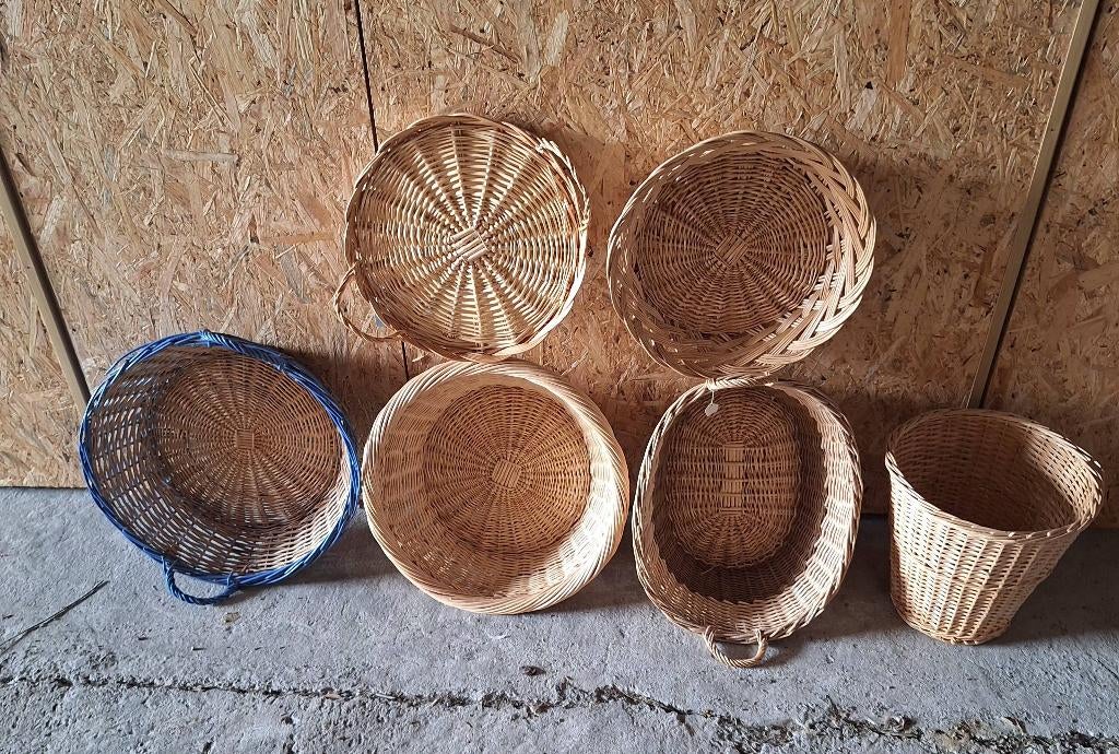 6 Paniers en osier, Osier, Rond, Enlèvement, Panier