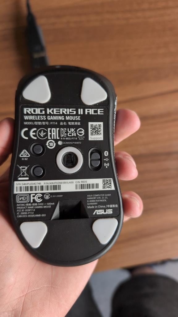 ROG KERIS II ACE DRAADLOOS GOEIE PRIJS, Computers en Software, Muizen, Ophalen of Verzenden, Draadloos, Muis