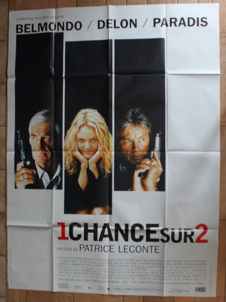 filmaffiche Alain Delon une chance sur deux filmposter XL, Rectangulaire vertical, Comme neuf, Cinéma et TV, Affiche ou Poster pour porte ou plus grand