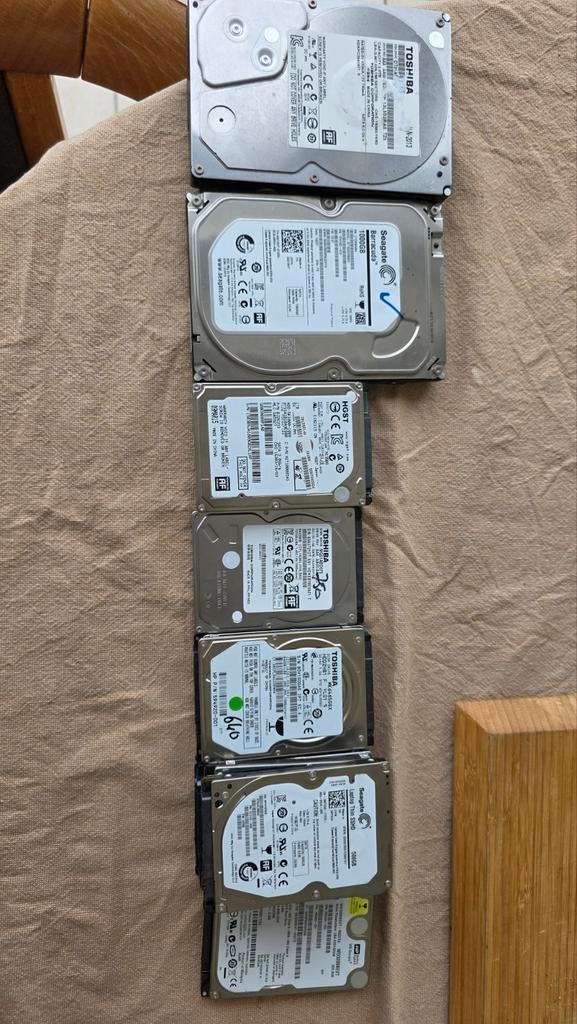 Lot harde schijven 15 stuks, Computers en Software, Harde schijven, Ophalen