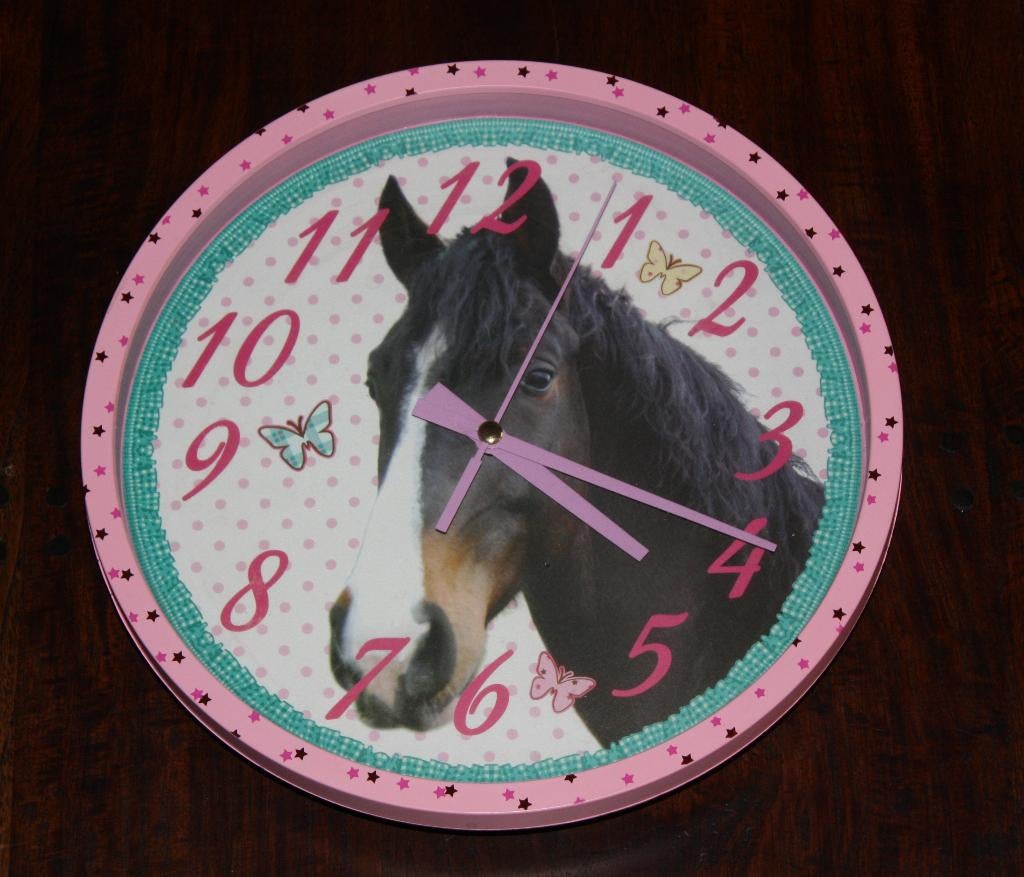 wandklok paard, Ophalen of Verzenden, Zo goed als nieuw, Analoog, Wandklok