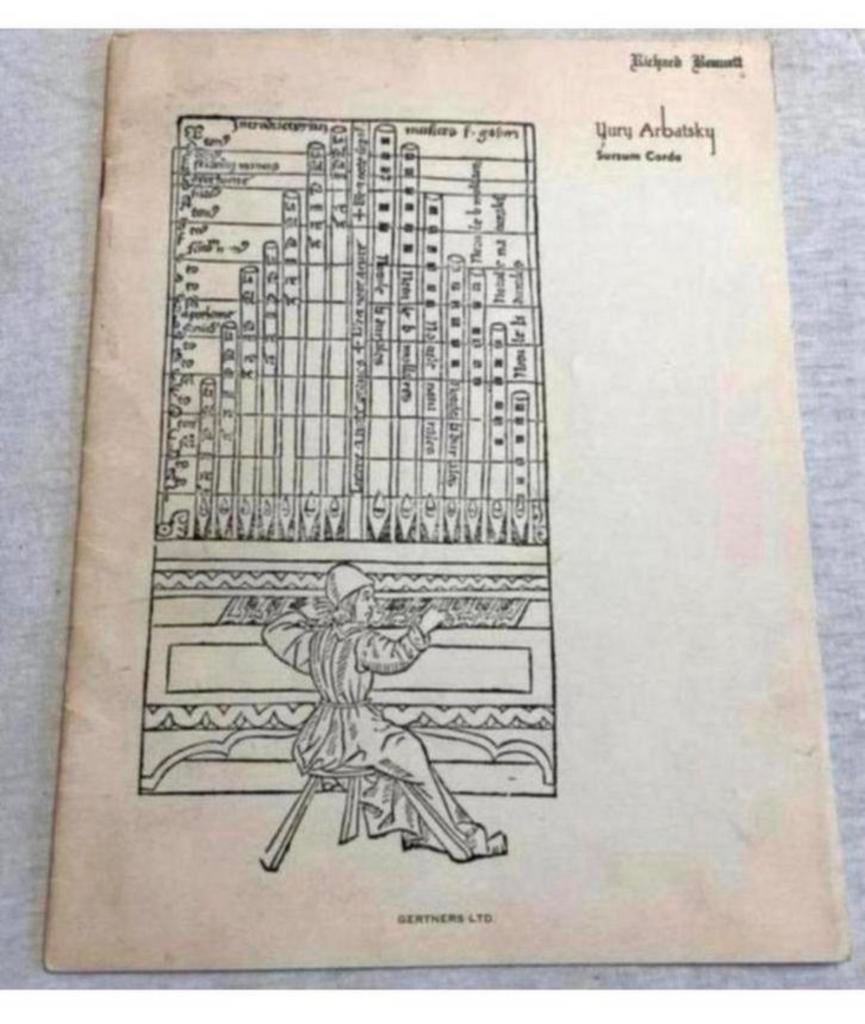 Sursum Corda Yury Arbatsky Voor pijporgel 1955 notenboek oud, Ophalen of Verzenden, Zo goed als nieuw