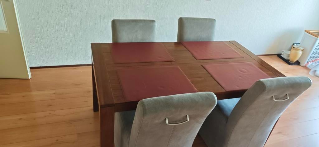 Henders & Hazel Eethoek: Tafel (160x90) + 4 Stoelen, Huis en Inrichting, Complete eetkamers, Gebruikt, 4 tot 6 stoelen, Ophalen