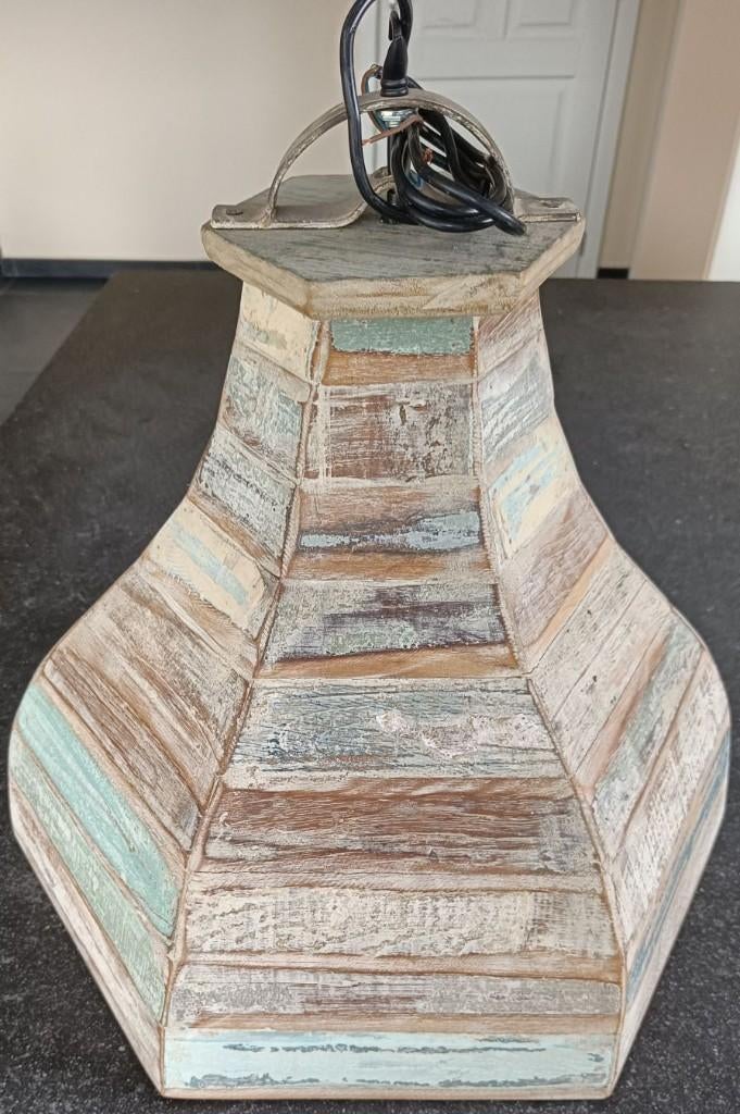 Grote Houten Hanglampen, Ophalen of Verzenden, Zo goed als nieuw, Hout, Minder dan 50 cm