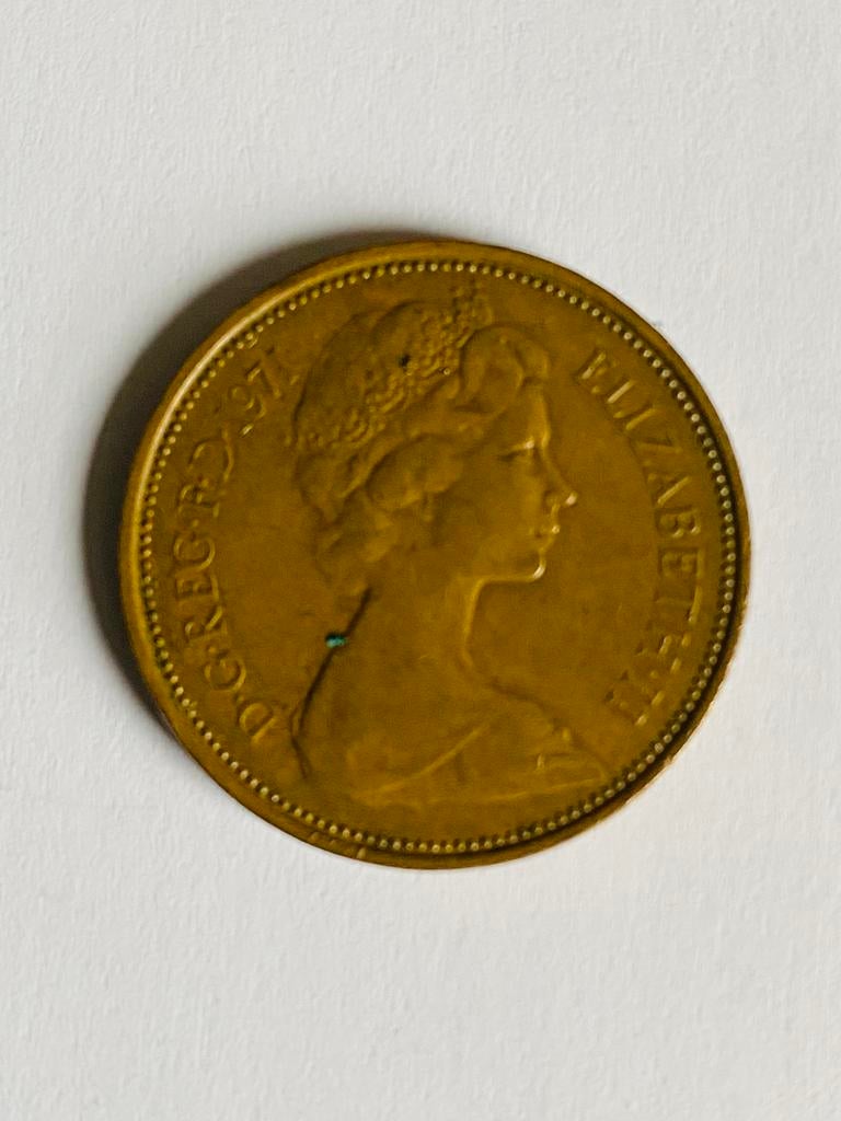 Britse munt van 2 new pence uit 1971, Ophalen of Verzenden