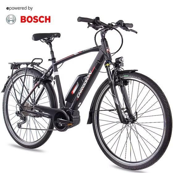 Elektrische fiets Chrisson E-Rounder heren (Bosch motor), Neuf, Autres marques, 51 à 55 cm, 50 km par batterie ou plus