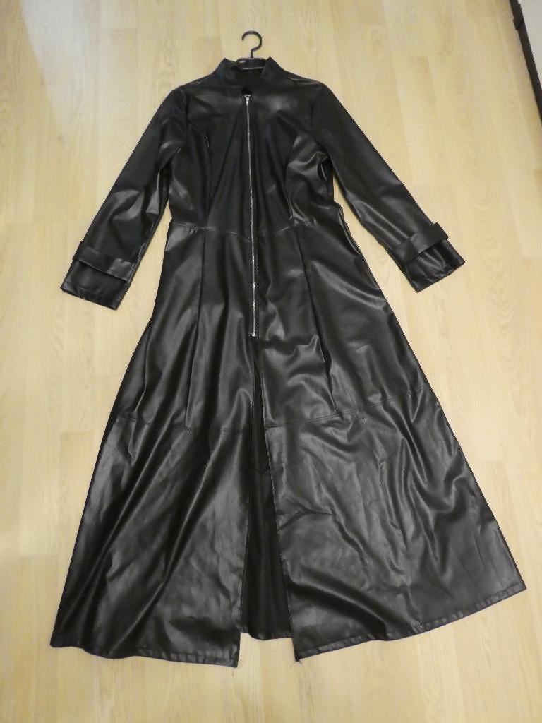 Jurk / Jas Leather Look Zwart, Ophalen of Verzenden, Nieuw, Zwart