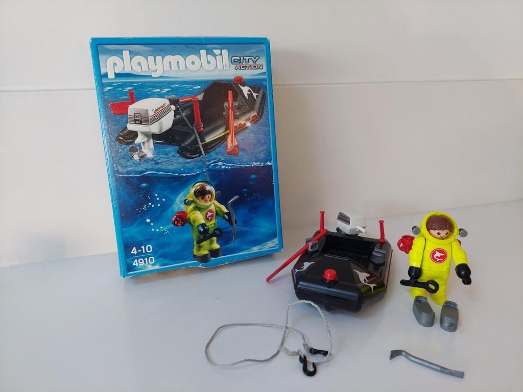 playmobil city action 4910 zodiac met duiker, Enlèvement ou Envoi, Utilisé, Ensemble complet