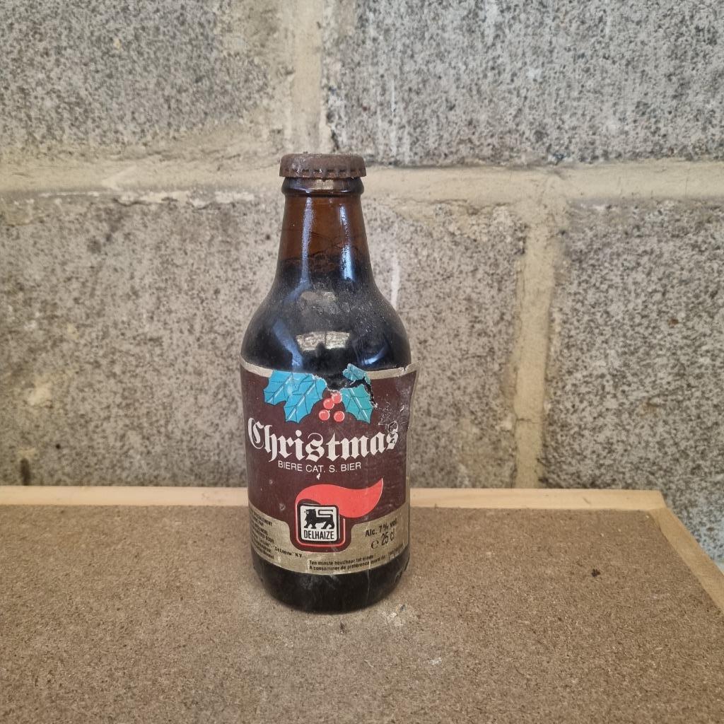 Bouteille de bière Christmas Delhaize (modèle 2), Enlèvement ou Envoi, Utilisé, Bouteille(s), Autres marques